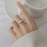 925 Sterling Silver Big and Small Ball Opening Ring