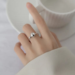 925 Sterling Silver Big and Small Ball Opening Ring