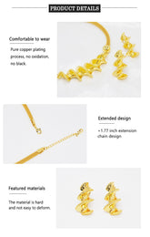 High Quality Gold Color Jewelry Set necklace & earrings