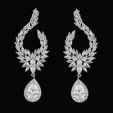 Luxury Water Drop Dangle Cubic Zirconia Long Earrings