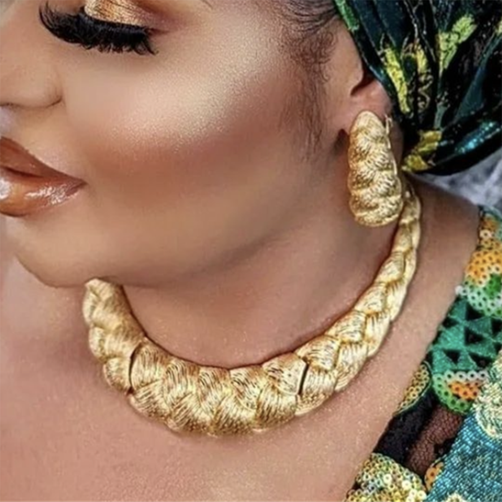 Luxury Brazil High Quality Gold Plated Jewellery Set Necklace