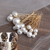 U-shaped Pin Metal Hairpins Simulated Pearl Bridal Tiara Hair Accessories