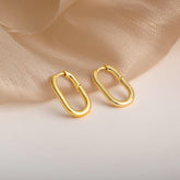 Oval Hoop Earrings Stainless Steel