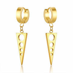 Black Dangling Triangle with Hollow Single Drop Earring