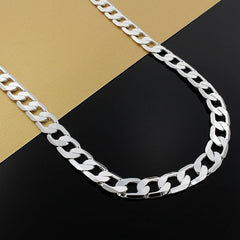 925 Sterling Silver Necklace for men - 20/24 Inches Classic 8MM Luxury Chain