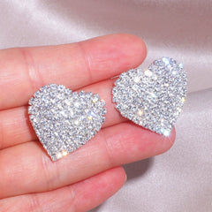 Crystal Heart Stud Earrings