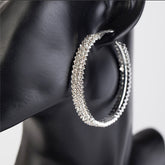 Hoop Silver color Bohemian Handmade Crystal Earring