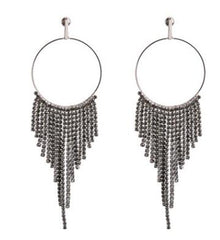 Long Rhinestone Evening Crystal Dangle Earring