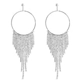 Long Rhinestone Evening Crystal Dangle Earring