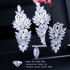 Cubic Zirconia Big Long Luxury Bridal Earring