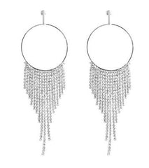 Long Rhinestone Evening Crystal Dangle Earring