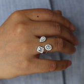 Elegant Cubic Zirconia Open Finger Ring