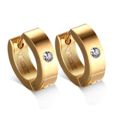 Stainless Steel small Hoop Earrings for Women / Men in Black / Blue / Gold color