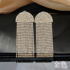 Exaggerated Dangle Crystal Geometric Flowers Stud Earrings