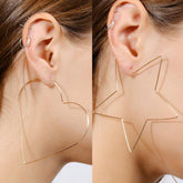 Exaggerated Hollow Heart, Star and Shapes Earrings