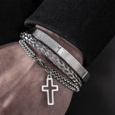Luxury 3pcs/Set Stainless Steel Cross Charm Bracelet