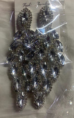 Exaggerated Dangle Crystal Geometric Flowers Stud Earrings