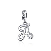 Alphabet A To Z Letter Shape Charms 925 Sterling Silver