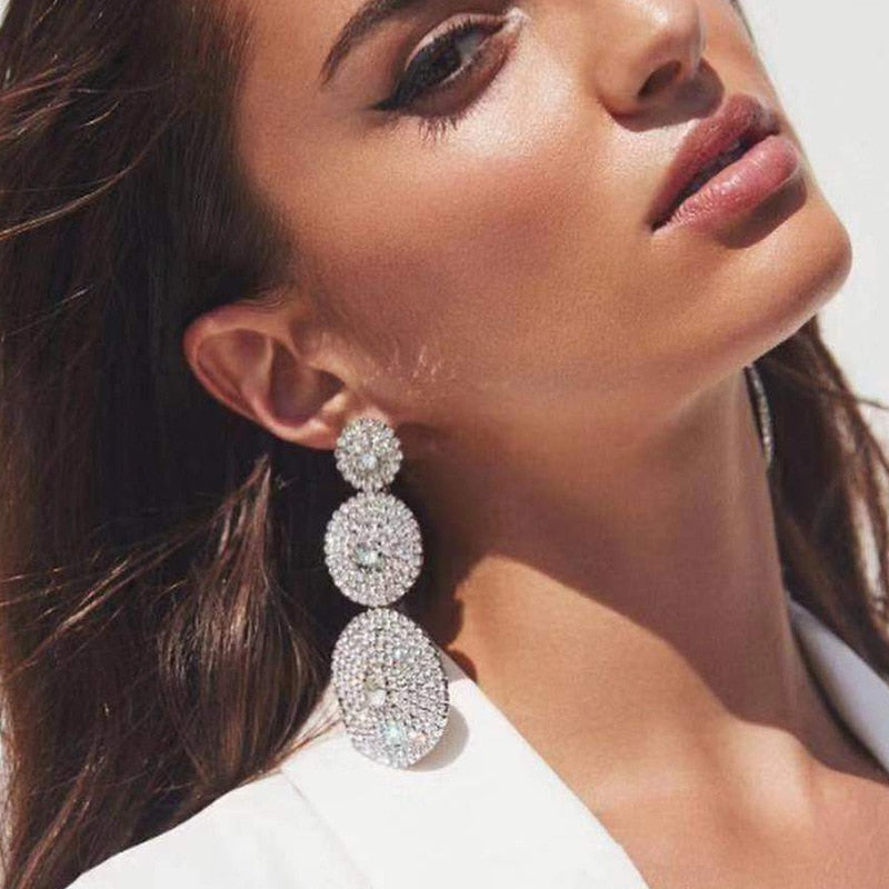 Silver Statement Chain Drop Earrings