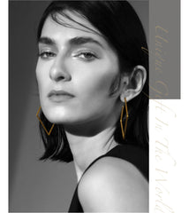 Big rhombus Long Drop Earrings