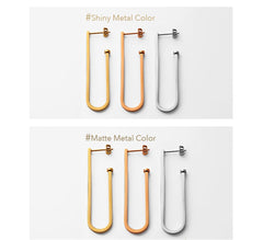 Geometric Big Clips Earrings Gold color Stainless steel