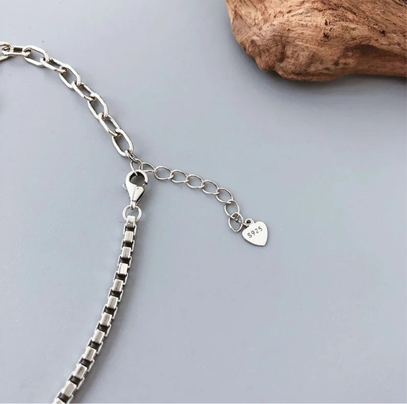 Sterling Silver 925 LOVE Heart Pendant Vintage Anklet Bracelet