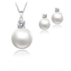 Top Quality Water Pearl 925 Sterling Silver Needle Pendant Necklace Earrings Necklace