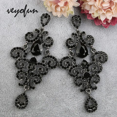 Luxury Big Rhinestone Drop  Vintage Earrings