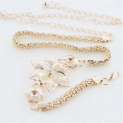 Luxury Flowers Gold Waist Chain & Dress Accessories Belts