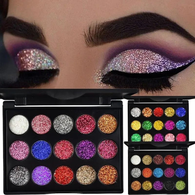 15 Color Glitter Eye Shadow Pallete Pigment Professional Long-lasting Eye shadow Palette