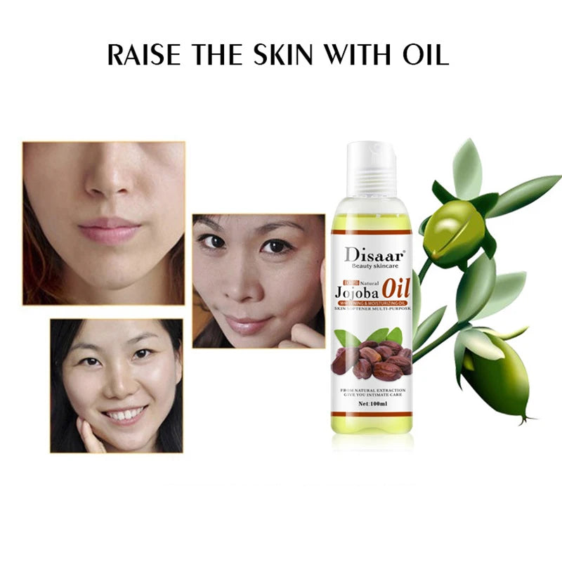 Natural Organic Jojoba Oil Anti Aging Firming Skin Face & Body Moisturizing Relaxing Massage Hair Repair Oil