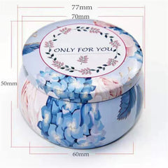 Fragrance Handmade Scented Candle Natural Soy Wax with flowers Tin Can