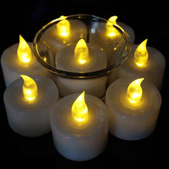 2pcs Mini Warm White led decorative Amber Glow led Small candles with battery