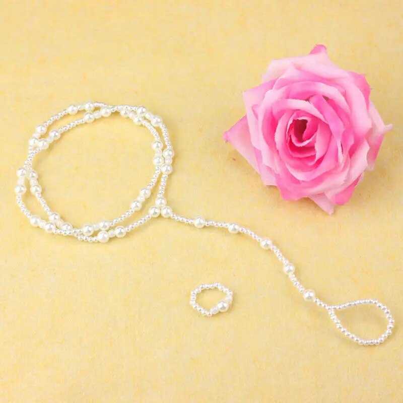 1 SET  Fashion Pearl Barefoot Sandal Anklet