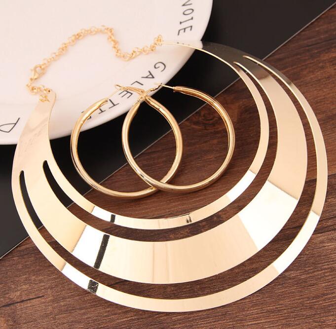 Gold Color long lasting Statement Jewelry Dressy set