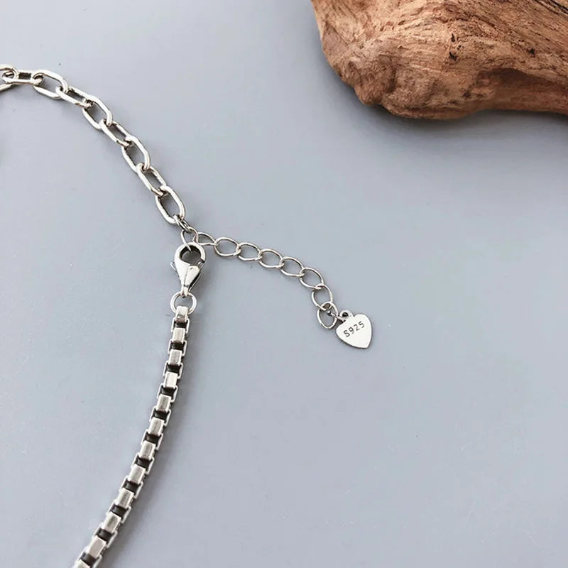 Sterling Silver 925 LOVE Heart Pendant Vintage Anklet Bracelet