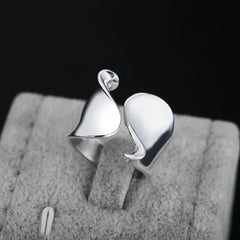 925 Sterling Silver Simple Opening Glossy Ring