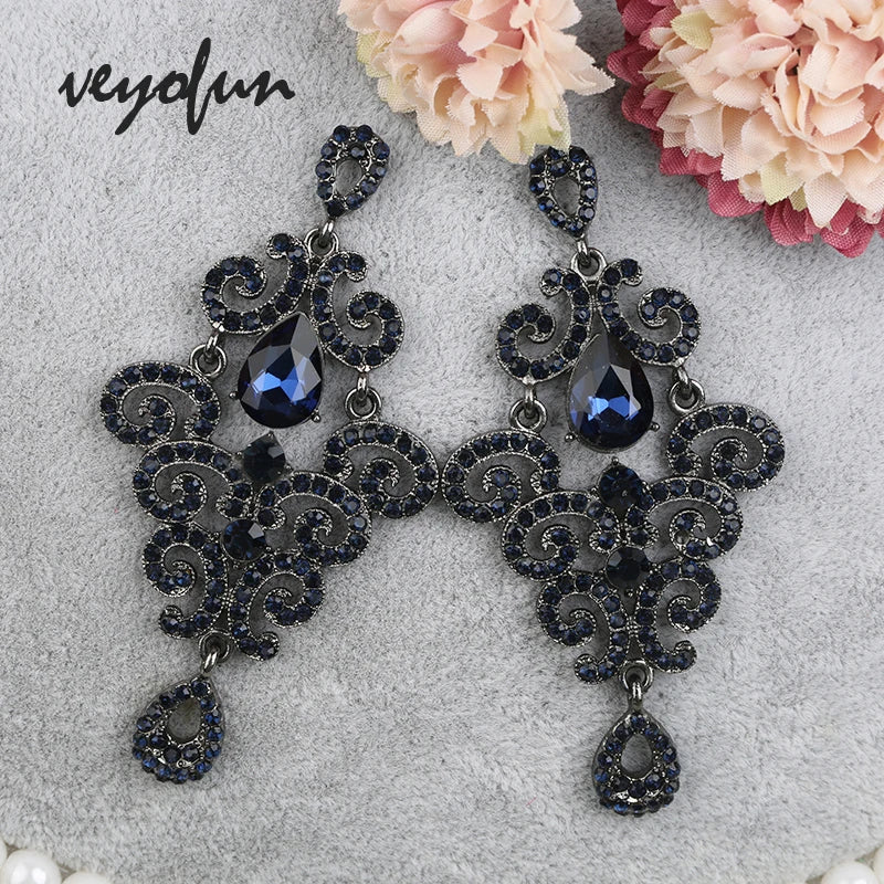 Luxury Big Rhinestone Drop  Vintage Earrings