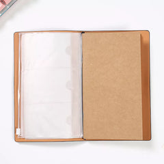 Faux Leather Cover Loose-leaf Notebook Journal Diary & Pen Holder