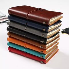 Faux Leather Cover Loose-leaf Notebook Journal Diary & Pen Holder