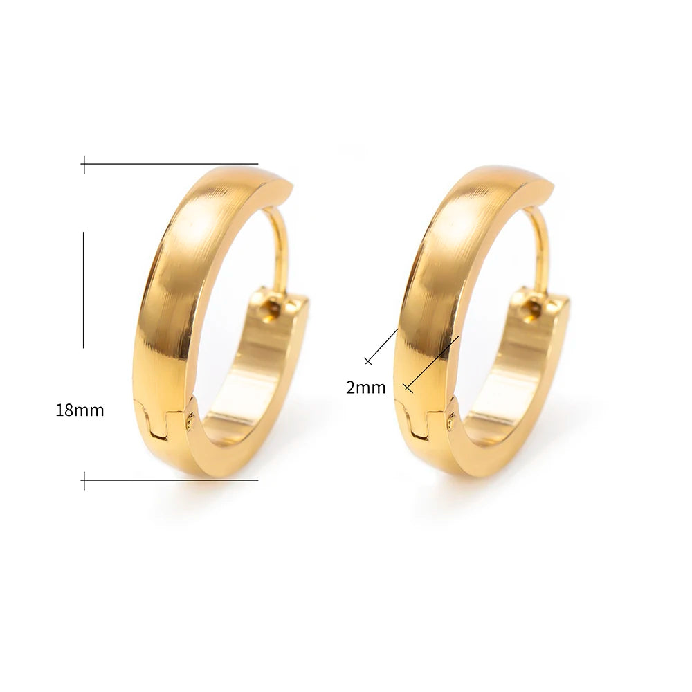 1Pair Stainless Steel High Quality Circle Hoop Earrings for Women and Men