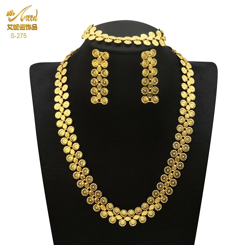 Luxury Chokers - 18K Gold Plated Necklace Earrings Bracelet Set