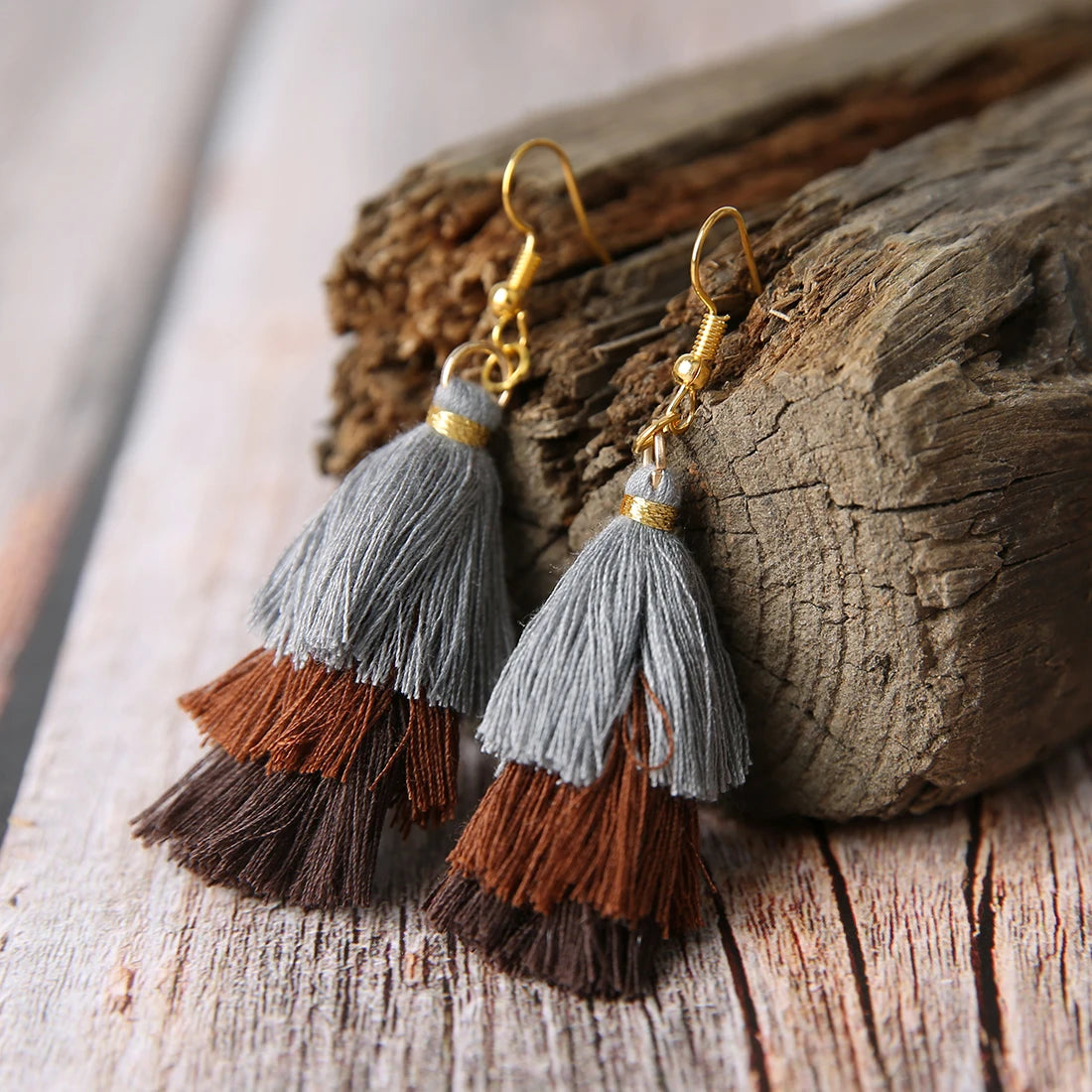 3 Layered Bohemian Fringed Luxury Statement Long Tassel Earrings