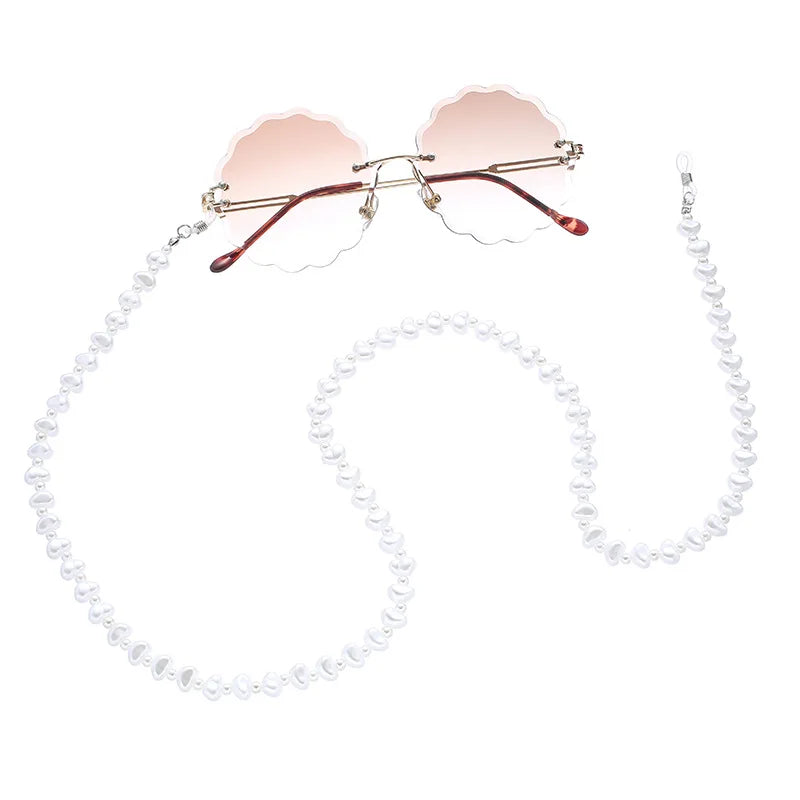 Chic irregular imitation pearl glasses sunglasses rope lanyards