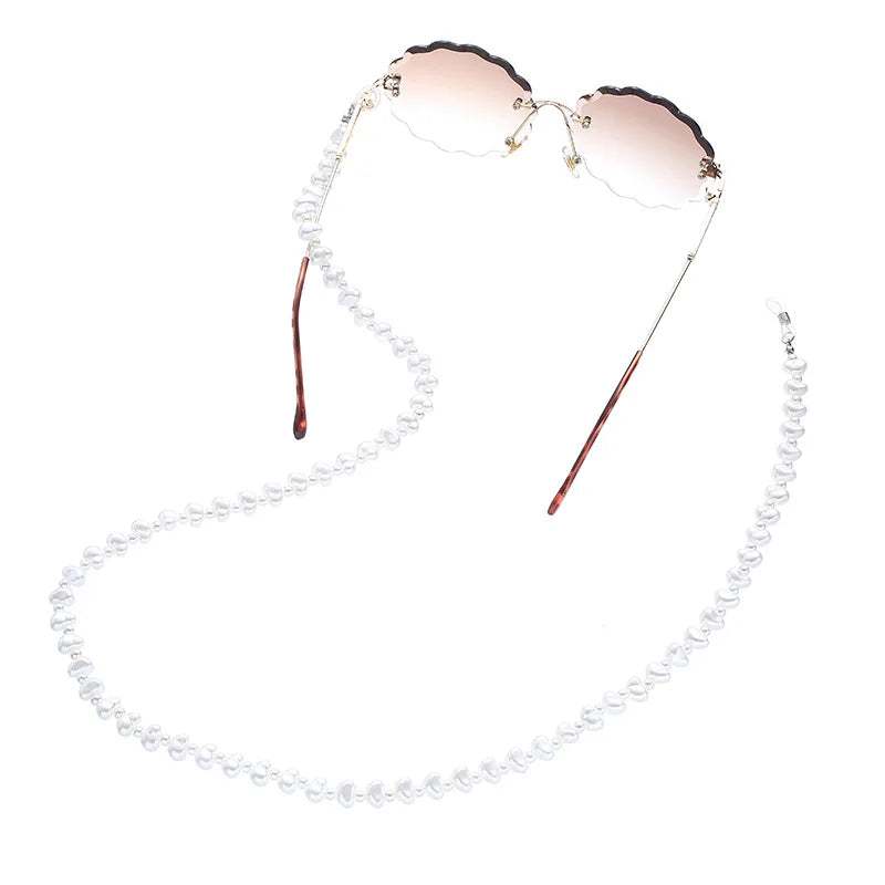 Chic irregular imitation pearl glasses sunglasses rope lanyards