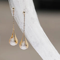 Korean Fashion Stud Earrings Luxury Pearls Drop Dangle Designer Statement Earrings