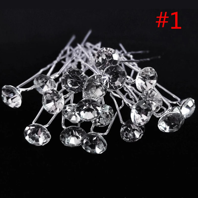 5PCS Wedding Bridal Pearl Rhinestone Flower Crystal Hair Pins