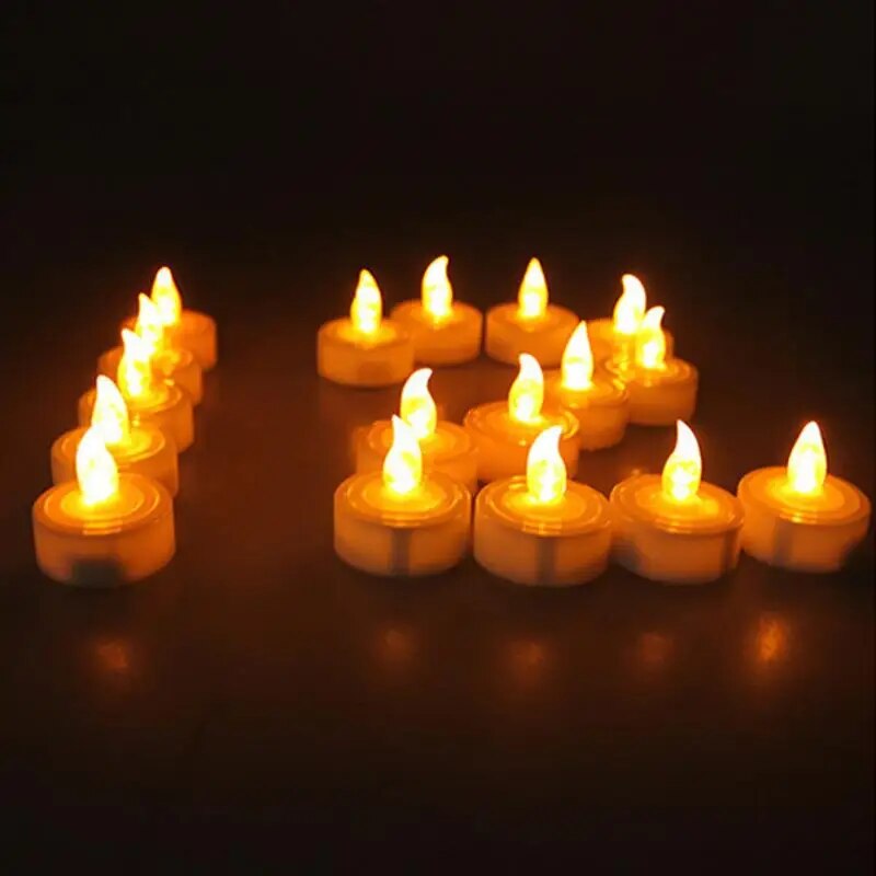 2pcs Mini Warm White led decorative Amber Glow led Small candles with battery