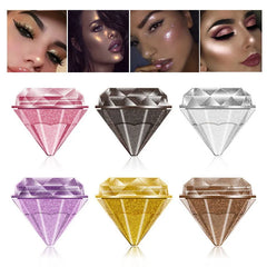 Charming Diamond Style 6 Colors Glitter Eyeshadow Make up Palette Shimmer Pigment White Purple Eye Shadow Powder