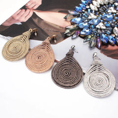 Bohemian Alloy Spiral Round Metal Drop Dangle Statement Earrings